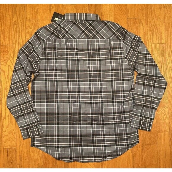 New Harley Davidson 120th Anniversary Plaid Button Up Shirt Grey Men’s Size XL - Picture 3 of 9